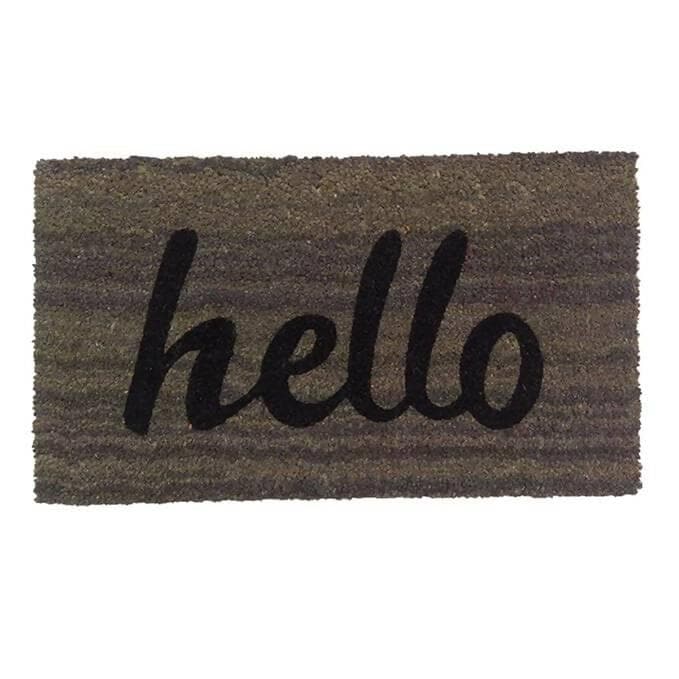 Mats Avenue Solid Color Bigger Coir Door Mat Iconic Grey (Warm Hello) - HalfPe