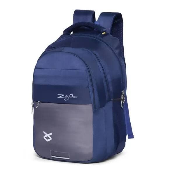 Laptop Backpack Multiple Pockets Padded Shoulder Straps Premium Fabric (Blue 40L) - HalfPe