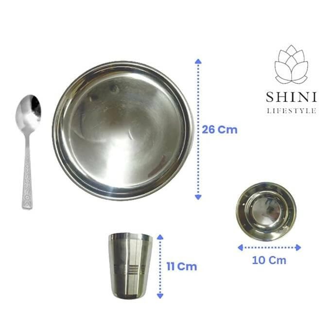 SHINI LIFESTYLE Kitchen dining Set for Home-Silver (8) - HalfPe