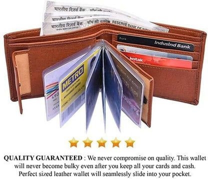 Genuine Leather Album Wallet for Men With Currency Compartments,Credit Card Holders - HalfPe