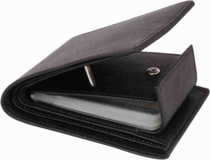 Leather Wallet For mens With Box (BLACK COLOR) - HalfPe