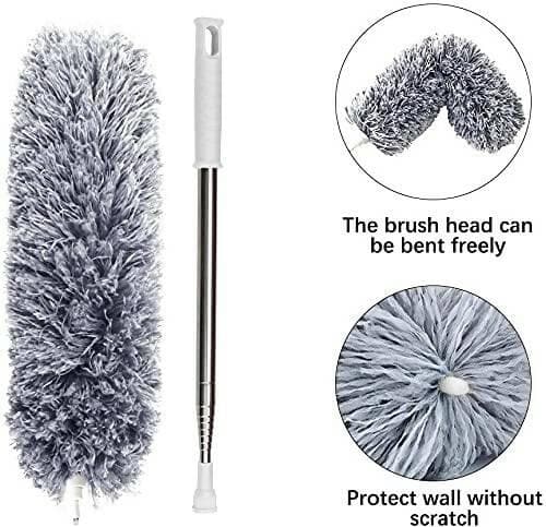 Bendable Microfiber Head Washable Ceiling Fan Duster for High Ceilings, Furniture - HalfPe