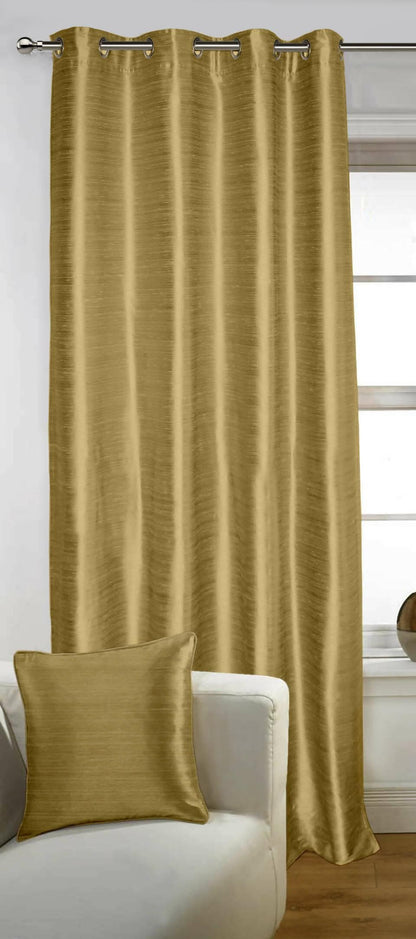 Lushomes Silk Curtain with Blackout Lining, Gold Curtain with Blackout Matching Lining, Door Curtains, Curtain for Living, Curtains & Drapes, urban space curtains (54 X 90 inches) - HalfPe