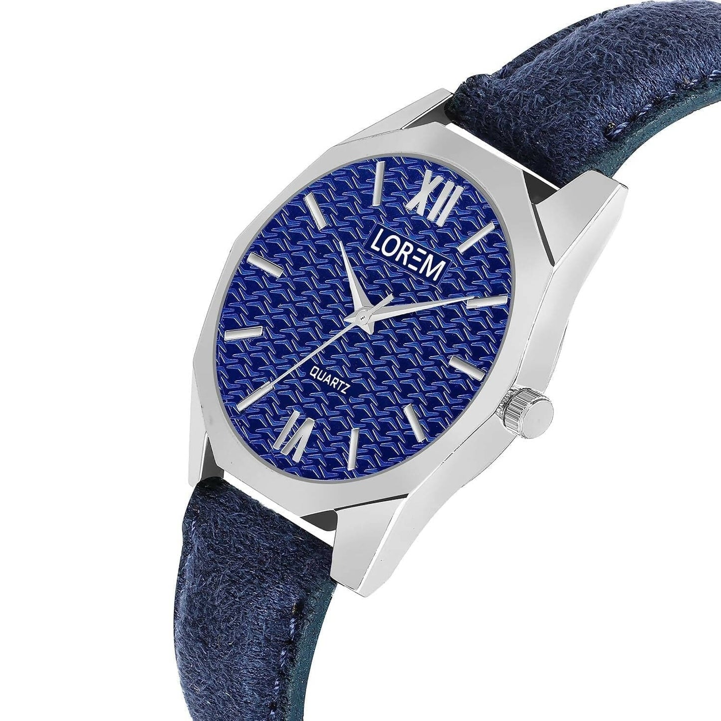 LOREM Blue 3d embossed Dial Analog Watch For Women LR333 - HalfPe