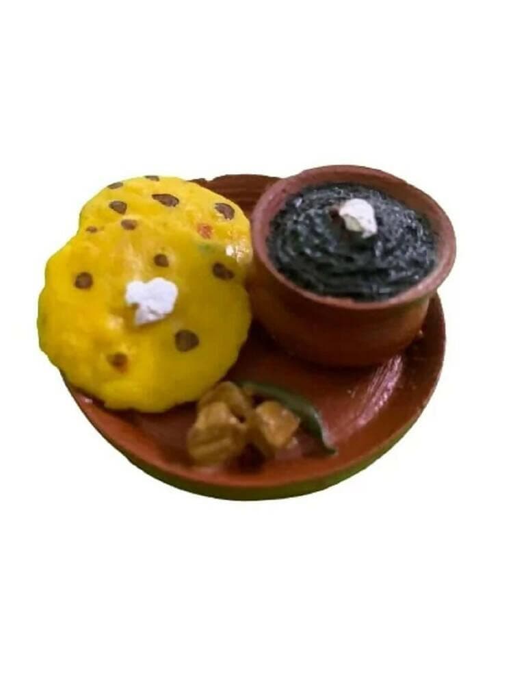 Sarso Ka Saag Makki Ki Roti Miniature Food Fridge Magnet - HalfPe