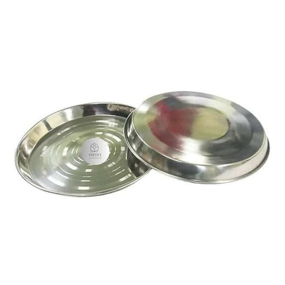 SHINI LIFESTYLE Stainless Steel Serving Plate/ khumcha thali(4) - HalfPe