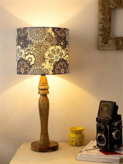 Wooden Batik Print Lamp - HalfPe