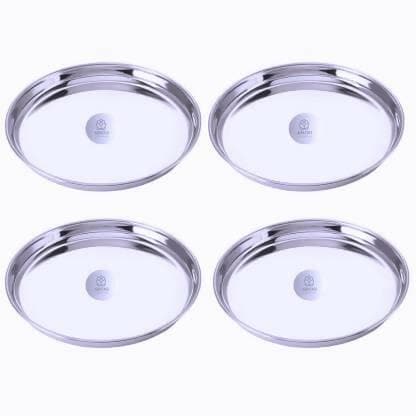 SHINI LIFESTYLE stainless steel lunch plate (pack of 4) - HalfPe