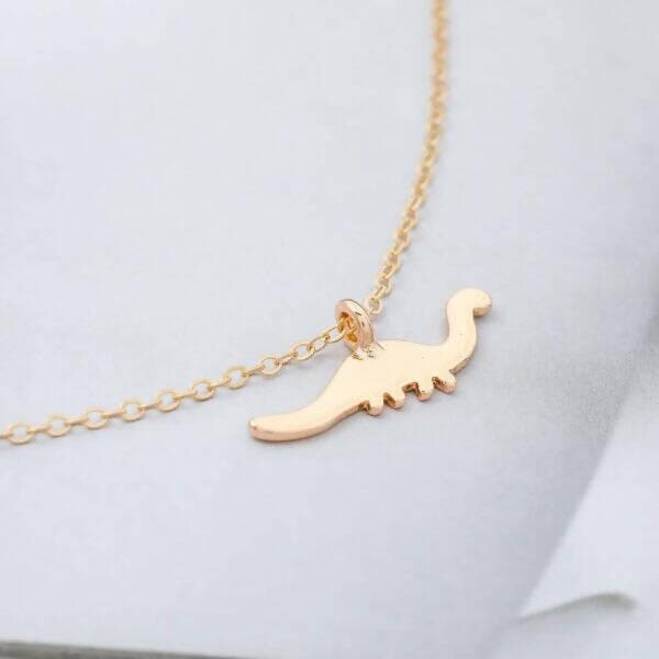 Pinapes Stylish Dinosaur Layered Gold Plated Stunning Necklace for Women/Girls - HalfPe