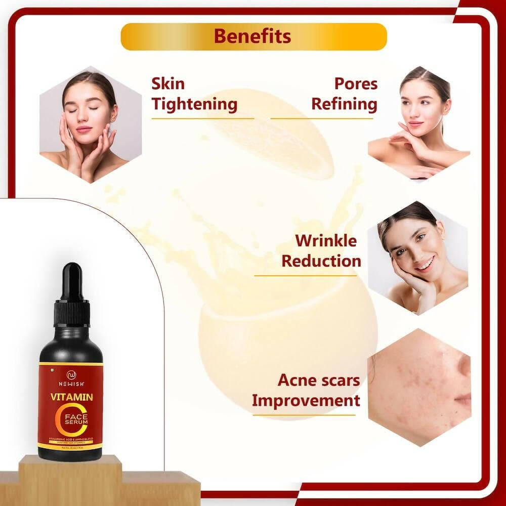 Newish Vitamin C Serum for Face Pigmentation and Oily Skin for Men and Women (Pack of 2 - 30 ML) - HalfPe