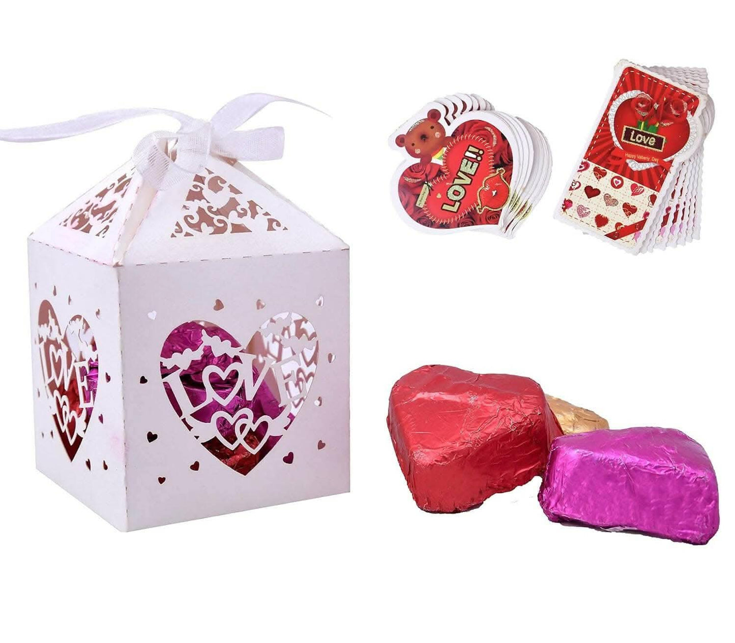 MANTOUSS Valentines Day Gift for Girlfriend/Boyfriend/Valentines Day Chocolate Gift Pack/-Love Box with Chocolate+ Valentines Day Greeting Card - HalfPe