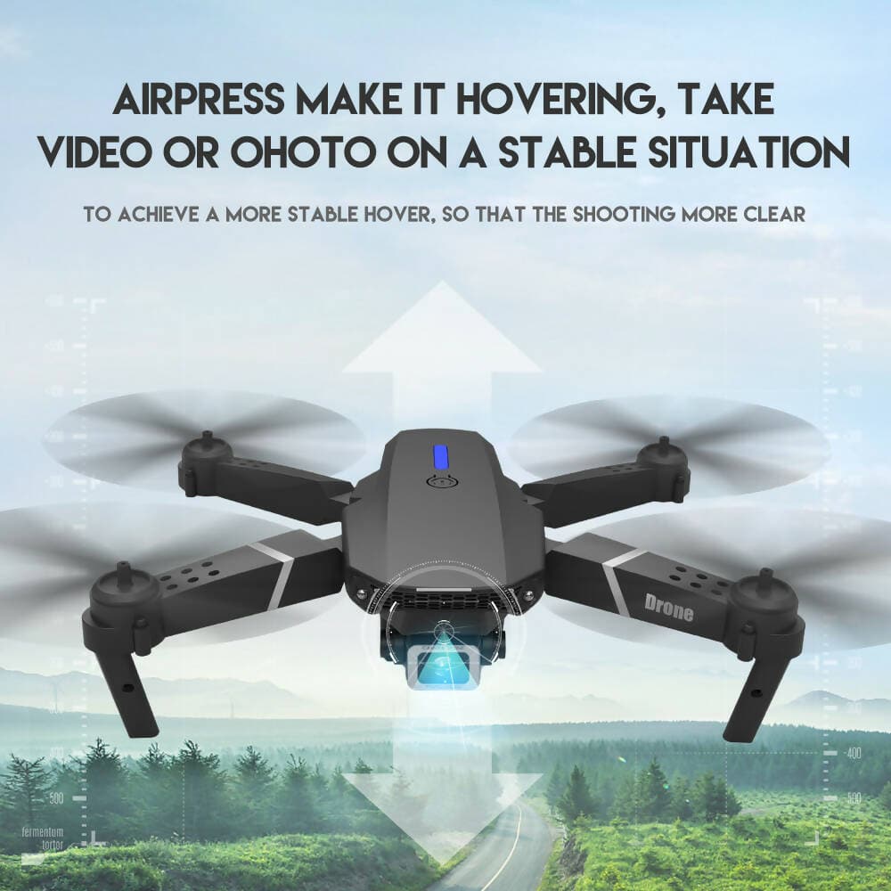 2024 New Quadcopter E88 Pro WIFI FPV Drone With Wide Angle HD 4K 1080P Camera Height Hold RC Foldable Quadcopter Drone | Gift Toy - HalfPe