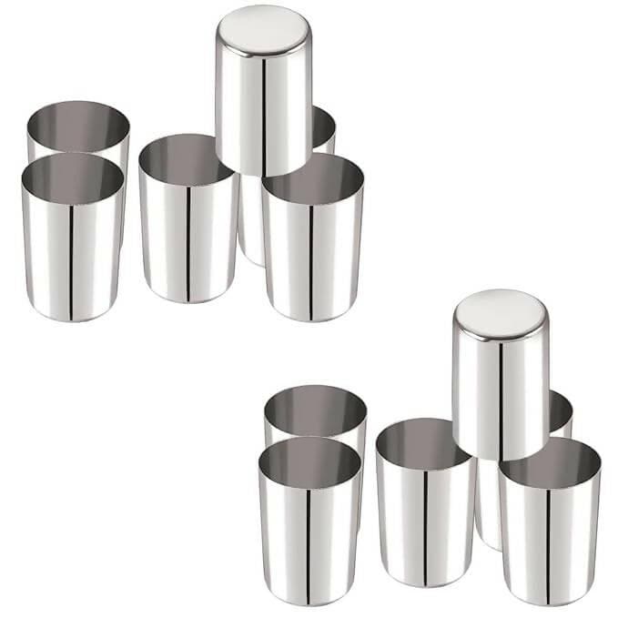 SHINI LIFESTYLE Stainless Steel Heavy Gauge Glass Set for water/juice (set of 6) - HalfPe