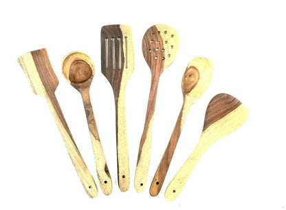 Saharanpur Handicraft Wooden Spoon - Set of 6 - HalfPe