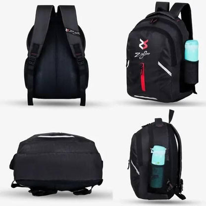 ZaySoo Laptop Backpack With Multiple Pockets Padded Shoulder Straps And Premium Fabric (Black) - HalfPe