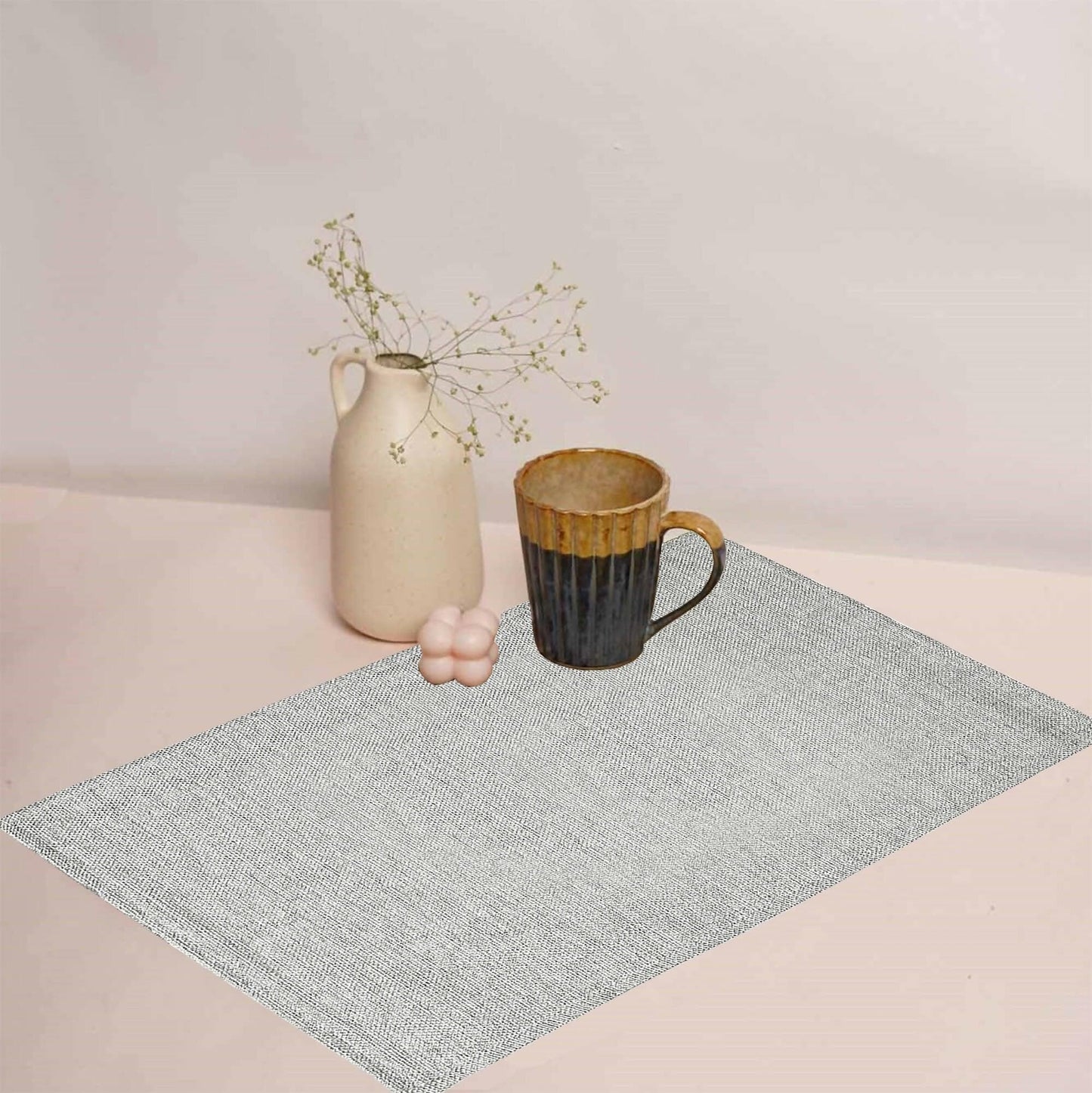 Lushomes Jute Table Mat, Grey Dining Table Mat, table mats Set of 6, Also Used as kitchen mat, fridge mat, cupboard sheets for wardrobe, Jute Place mats (Pack of 6, 12x18 Inches, 30x45 Cms) - HalfPe