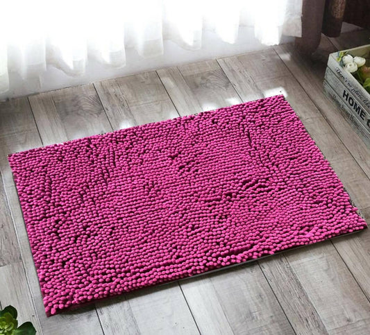 Lushomes Bathroom Mat, 2200 GSM Floor, bath mat Mat with High Pile Microfiber, anti skid mat for bathroom Floor, bath mat Non Slip Anti Slip, Premium Quality (12 x 18 Inch Rose Pink) - HalfPe