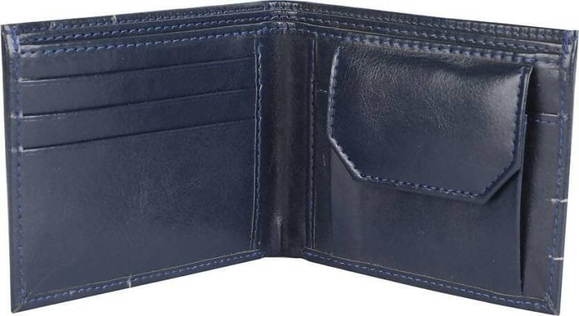 Men Casual Blue Artificial Leather Wallet - Mini (3 Card Slots) - HalfPe