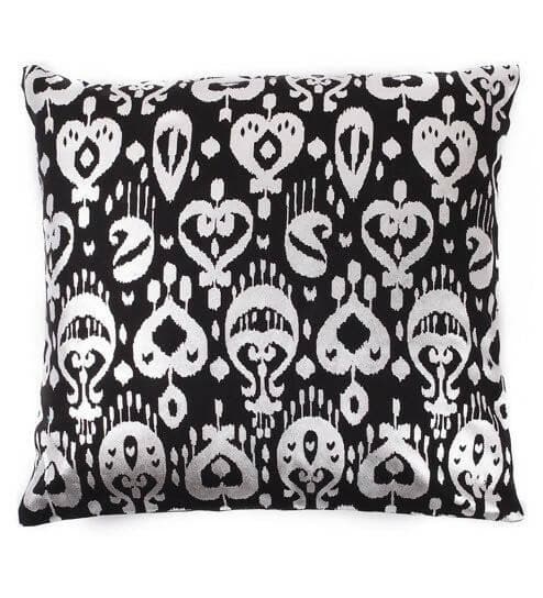 Lushomes Cushion covers 16 inch x 16 inch, Sofa Cushion Cover, Foil Printed Sofa Pillow Cover, festive cushion covers (Size 16 x 16 Inch, Set of 2, Black) - HalfPe