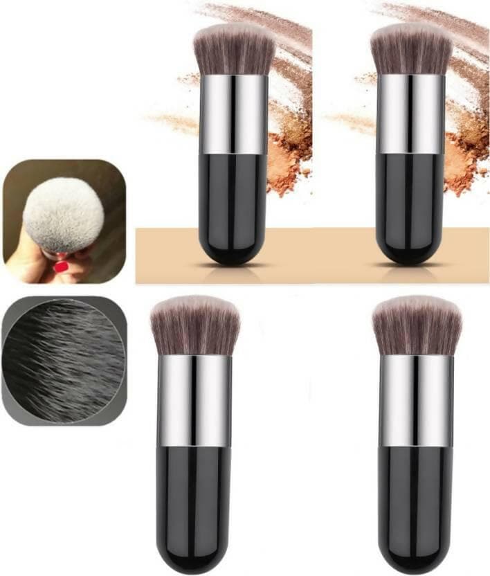 Bingeable Foundation Round Makeup Brush Flat Top for Face - Perfect For Blending Liquid, Cream or Flawless Cosmetics - Buffing, Stippling, Concealer (Pack of 1) - HalfPe