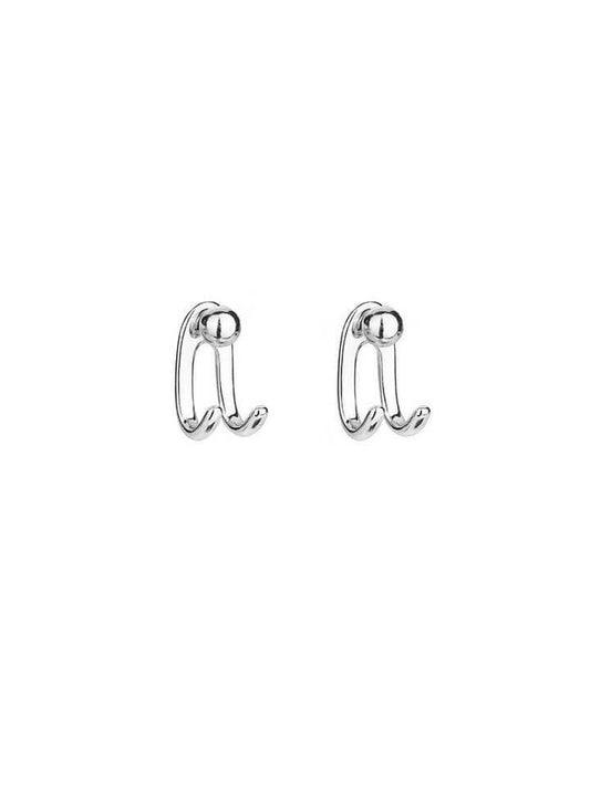 Cute earring stud s-style silver (2 pair) - HalfPe