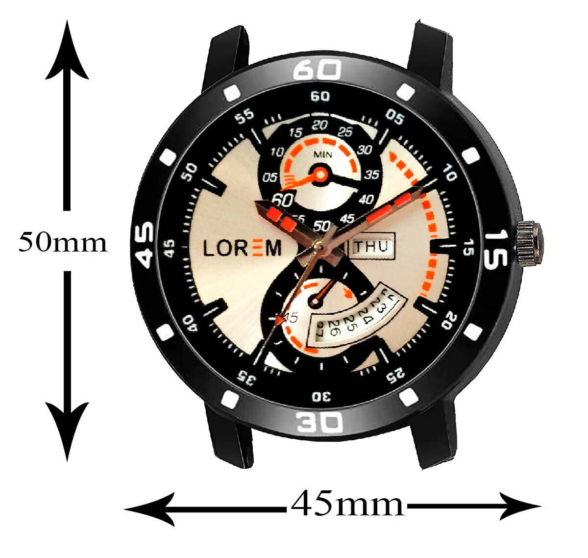 LOREM Multicolor Day Date Analog Watch For Men LR56 - HalfPe