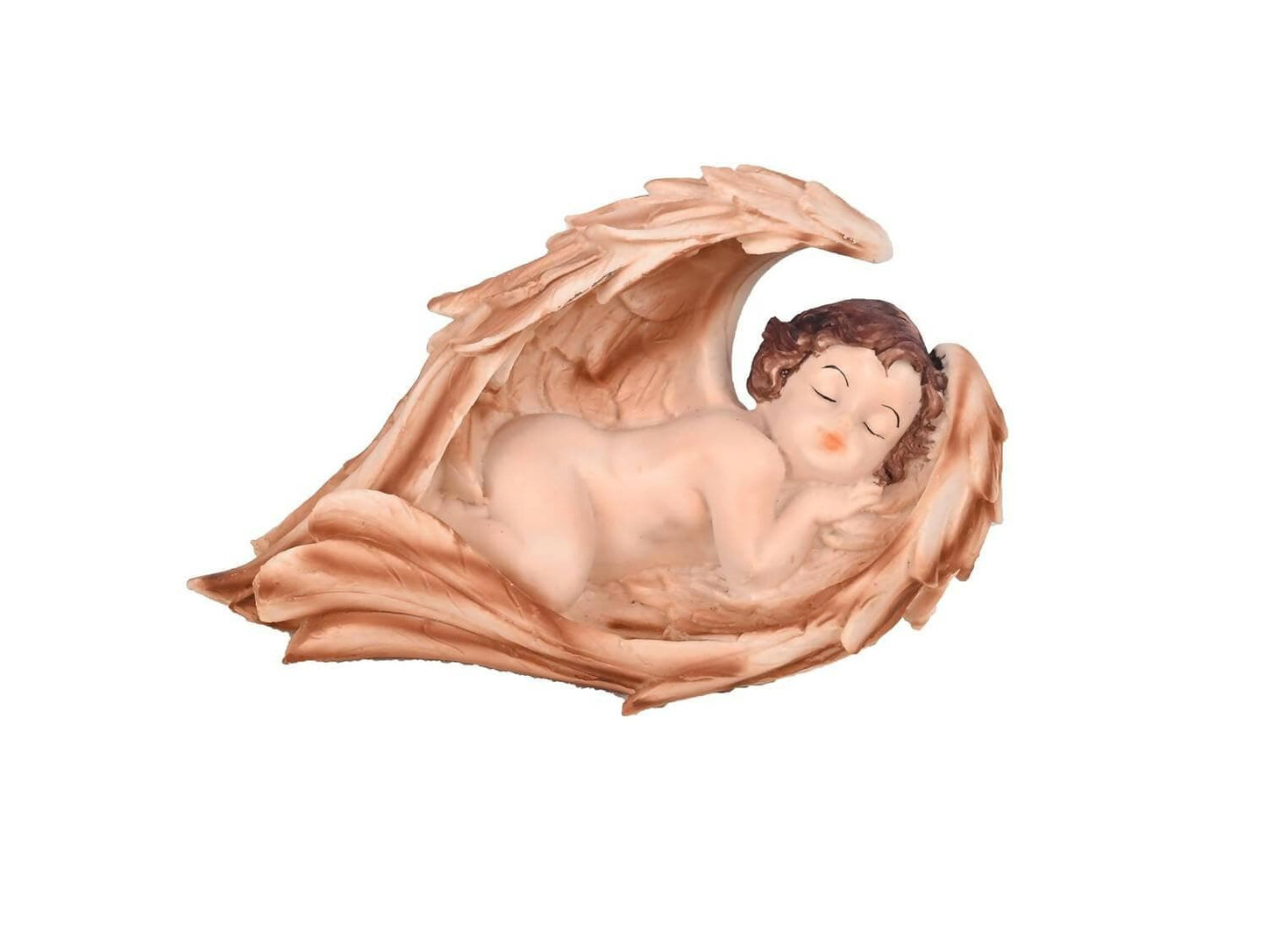 KariGhar Resin Brown Sleeping Angel Statue Catholic Idol for Home (Pack of 2) - HalfPe