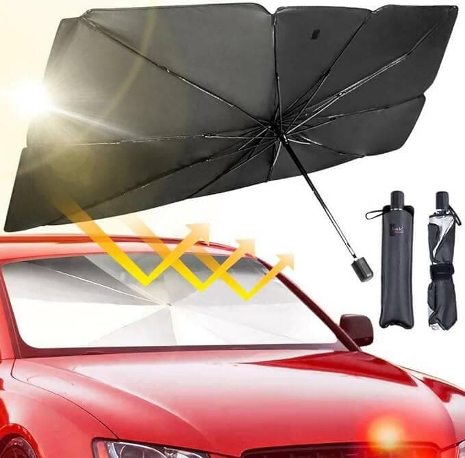 EBOFAB Car Windshield Sun Shade Umbrella Windows Protector Shield Shades, Retractable Sun Blocker Screens - HalfPe