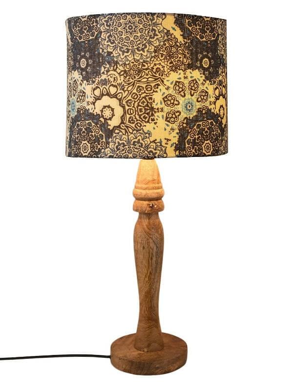 Wooden Batik Print Lamp - HalfPe