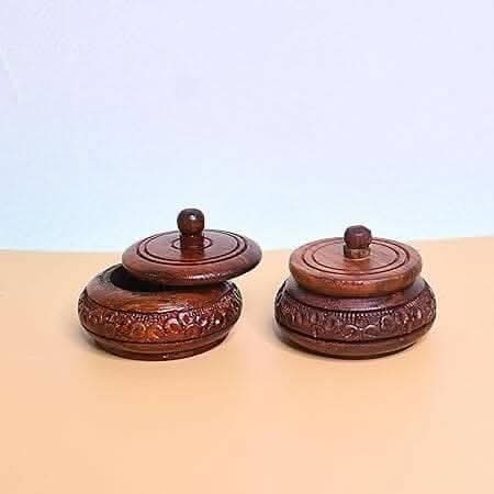 Santarms Wooden Kumkum Box - HalfPe