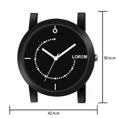 LOREM Black Sllim Analog Watch For Men LR49 - HalfPe