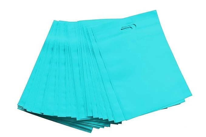 AGRASHRI ENTERPRISES D Cut Teal Cloth Carry Bag (Pack of 50 ) - HalfPe