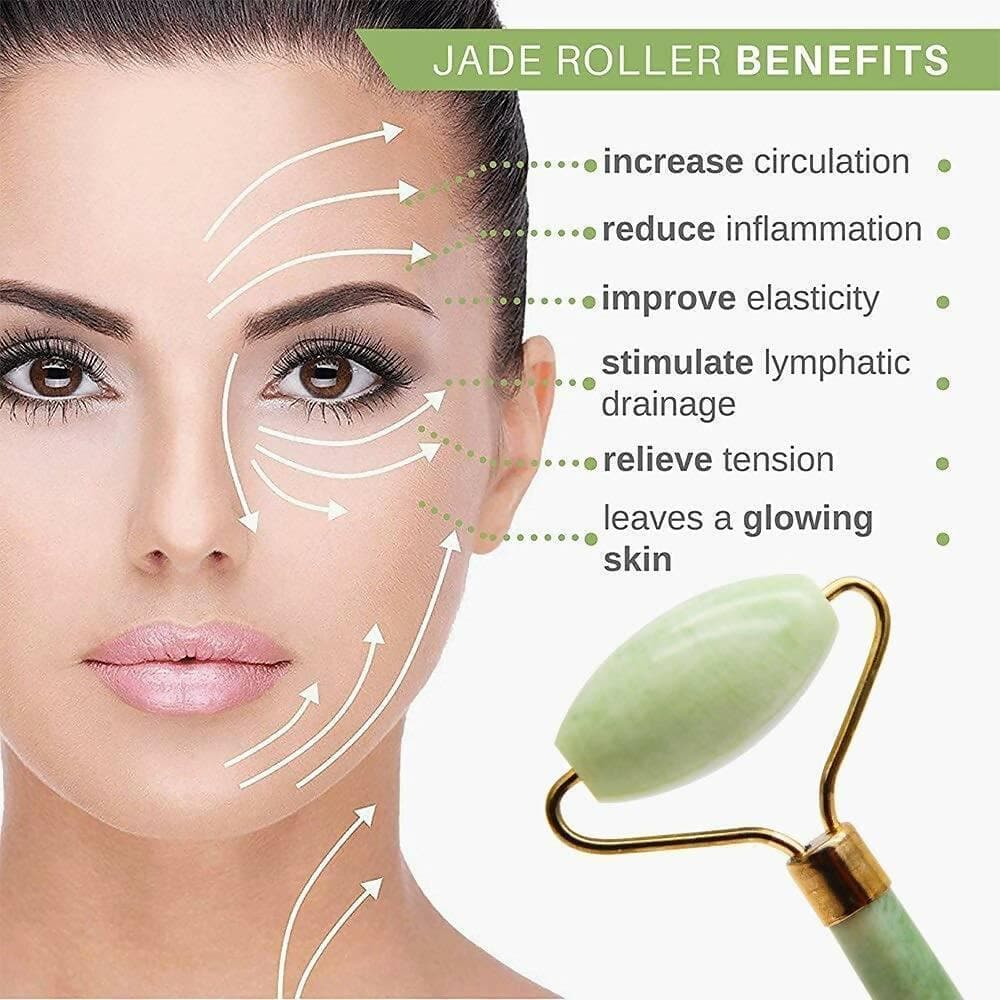 Face Massager Double Rollers Antiaging Tool (Green) - HalfPe