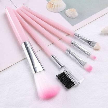 Bingeable 5 Pieces Professional Makeup Brushes Set Soft Synthetic Multi Purpose Makeup Brushes Set (Pink/Multicolor) (Pack of 5) - HalfPe