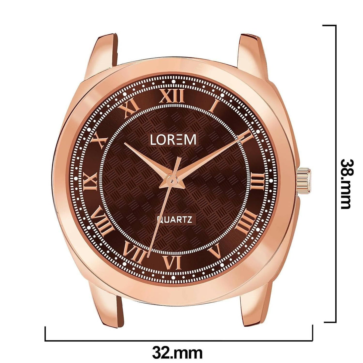 LOREM Brown Cubic Designer Printed Dial Analog Watch For Women LR336 - HalfPe