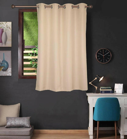 Lushomes Outdoor Curtains for Balcony Waterproof, Curtains 5 feet Long with 8 Metal Eyelets, 4.5 FT x 5 FT, Curtains & Drapes, Parda, Beige (54 x 60 inches, Single pc) - HalfPe