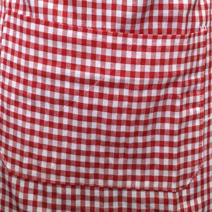 Lushomes apron for women, Red Checks apron for kitchen (62x82 Cms) - HalfPe