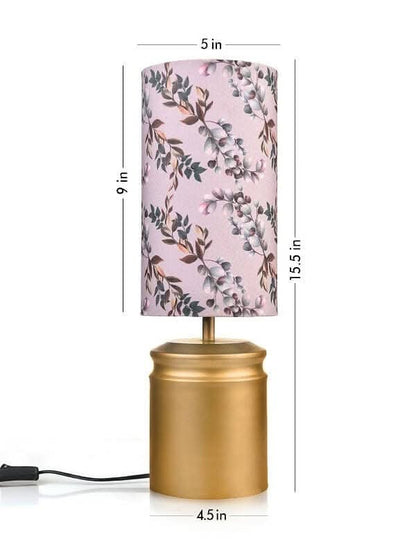 Metal Golden Table Lamp With Creeper Print Shade - HalfPe