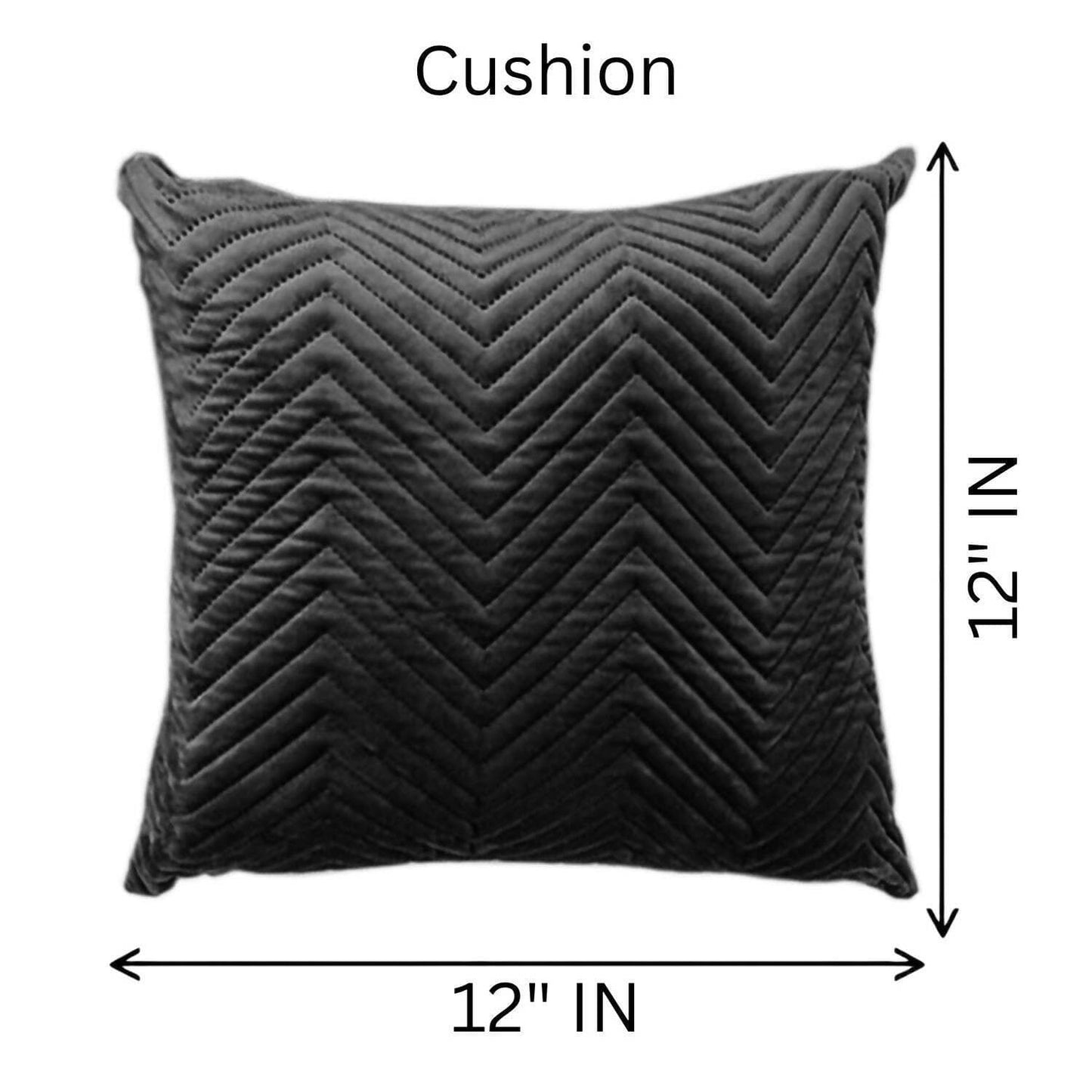 Car Cushion Pillows for Neck, Back and Seat Rest, Pack of 4, Quilted Black Velvet Material, 2 PCs of Bone Neck Rest Size: 6x10 Inches, 2 Pcs of Car Cushion Size: 12x12 Inches by Lushomes - HalfPe