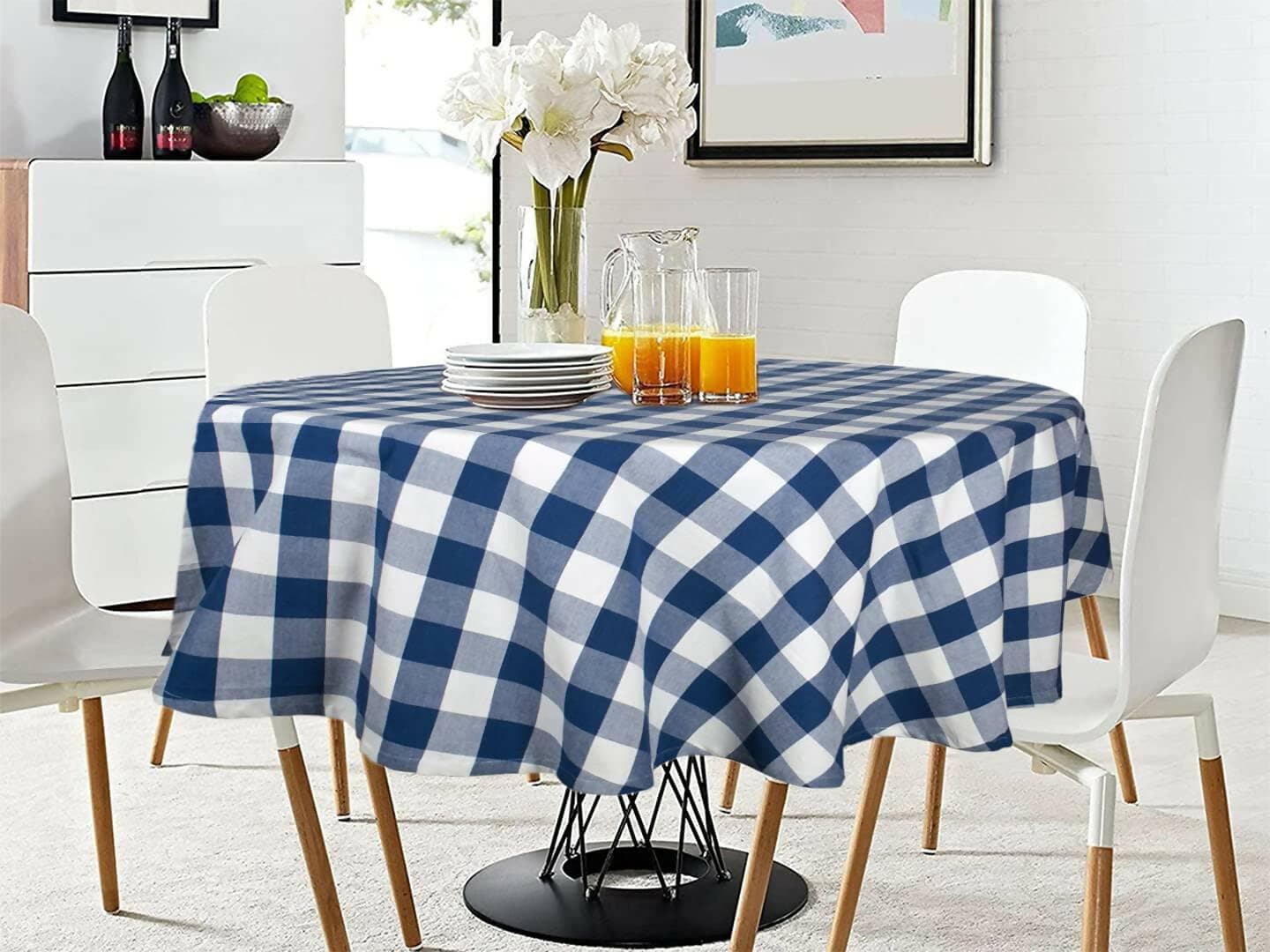 Lushomes Cotton Table Cloth, Round Table Cover (Size 40 Inch Round, 2 Seater Round/Oval Dining Table Cloth) - HalfPe