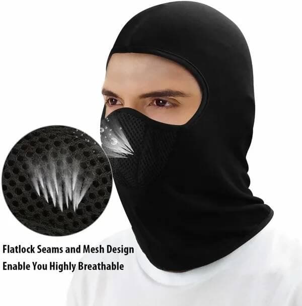 Black Bike Face Mask for Men & Women Riders - HalfPe