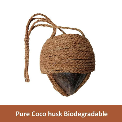 Mats Avenue Coconut Husk and Coir Based Hand Crafted Indoor and Balcony Hanging Pot For Plants (60 X 17 CM) - HalfPe