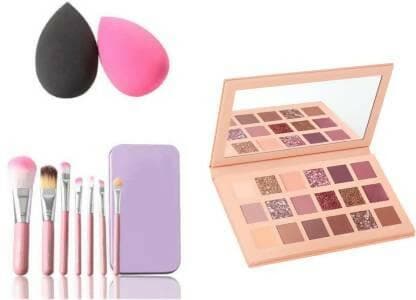 Bingeable HDA 18 Colors NUDE EDITION Eye Shadow Palette& 2 Pcs Blender Puff& 7 Pcs Makeup Brush Set (3 Items in the set) - HalfPe