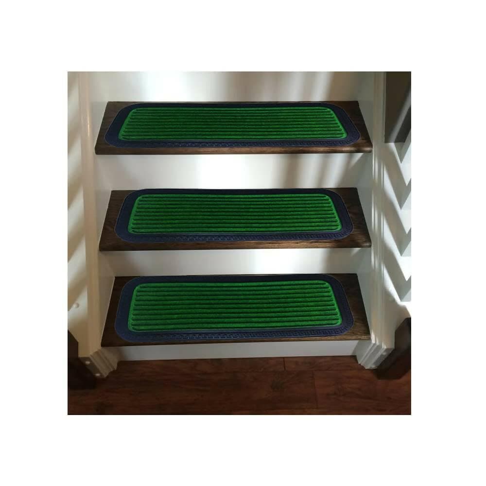 Mats Avenue Door Mats Multi Purpose, Washable Rubber and Polypropylene Mat (Green, 25x60 cm) - Set of 3 - HalfPe