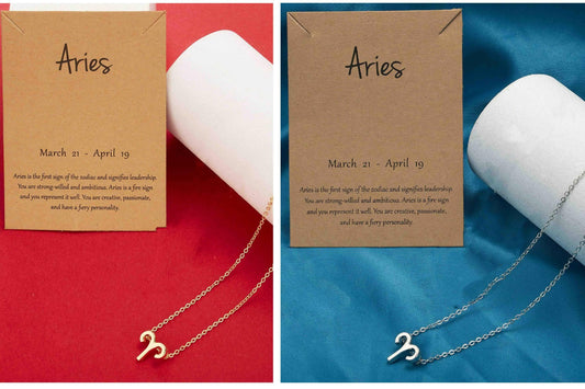 Pinapes Aries Star Sign Pendant Necklace Gifts for Women () - HalfPe