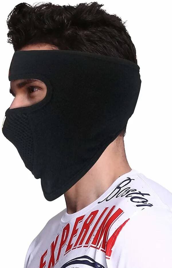 Black Bike Face Mask for Men & Women (Size: Free) - HalfPe