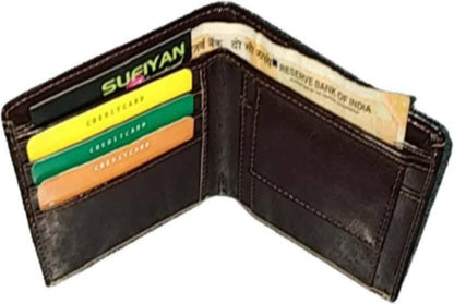 Men Casual Brown Artificial Leather Wallet - Mini (9 Card Slots) - HalfPe