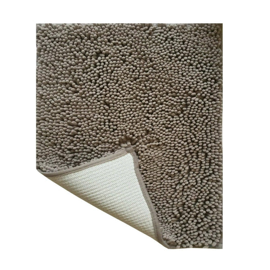 Lushomes Bathroom Mat, 2200 GSM Floor, bath mat Mat with High Pile Microfiber, anti skid mat for bathroom Floor, bath mat Non Slip Anti Slip, Premium Quality (12 x 18 Inch, Single Pc, Grey) - HalfPe