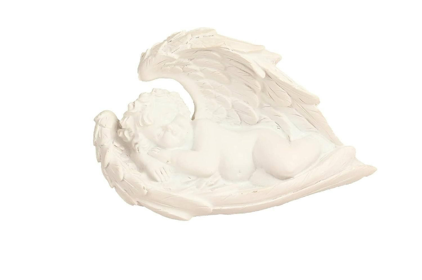 KariGhar Resin White Sleeping Angel Statue Catholic Idol for Home | Prayer Room - HalfPe