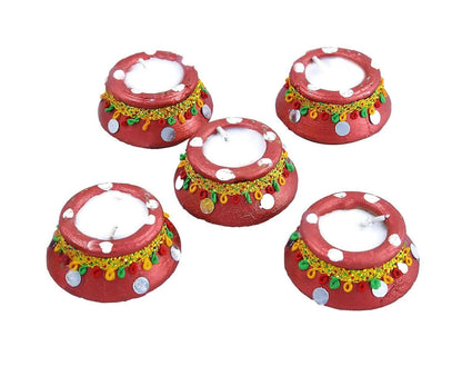 MANTOUSS Exclusive Diwali Dry Fruit Decorative Glass Jar-Cashew,Almond,Walnut and Raisin (100gms Each),400 GMS + 2 Matki Wax Filled Diya, Diwali Greeting Card and Rangoli Colours - HalfPe